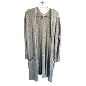 Candie"s Cardigan Draped Grey Two Pocket Sweater w/ Side Slits